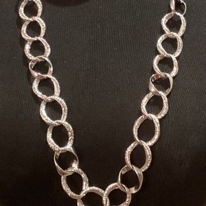Silver Links Necklace w/ matching drop silver links earrings